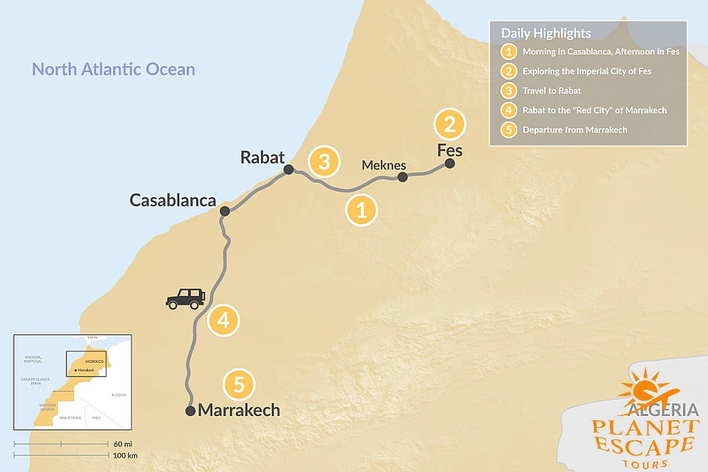 Casablanca, Fes, Rabat & Marrakech - 5 Days